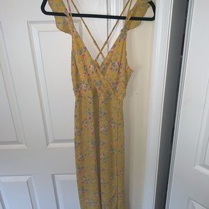 Yellow floral dress. Worn once.